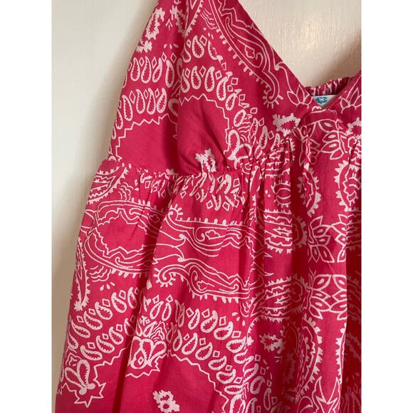 Ocean Drive pink bandana print babydoll mini dress sleeveless cotton Medium - Picture 3 of 7